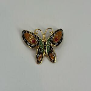 Vintage goldtone butterfly brooch